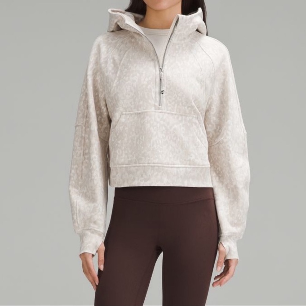 NWT LULULEMON Scuba Oversized half zip hoodie leopard print